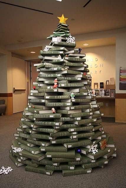 Book Christmas Tree 2 • Recycling Paper & Books