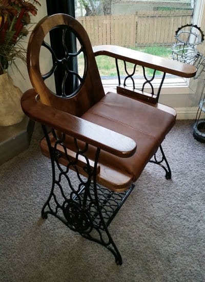 Old Treadle Sewing Machine Converted Into Singer Chair Recyclart