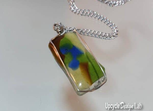 #2 Top 5 Ideas of 2018 was this fused glass pendant made in the microwave.