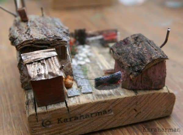 Wooden Miniature Scene: “someone's Grandma's House” 5 • Recycled Art