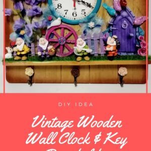 Vintage Wooden Wall Clock & Key Ring holder